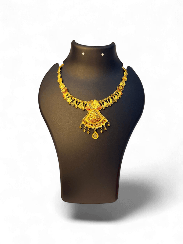 Kundan Floral Drop Heritage Gol Haar - Thumbnail 2