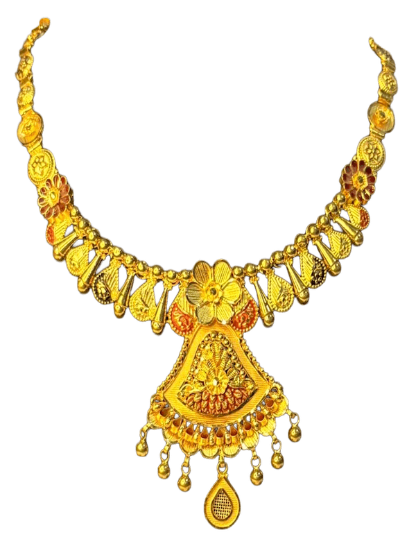 Kundan Floral Drop Heritage Gol Haar - Image 1