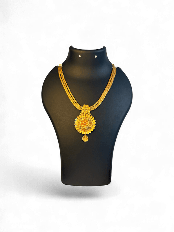 Pushpika Triple Chain Pendant Necklace - Thumbnail 3