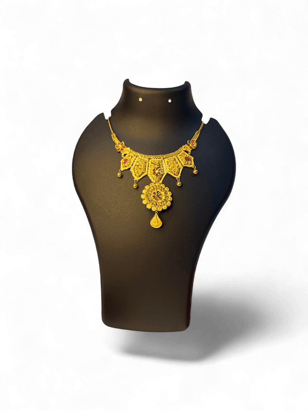 Meenakshi Floral Panel Necklace - Thumbnail 2