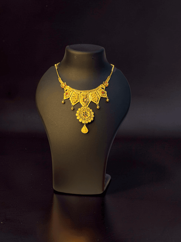 Meenakshi Floral Panel Necklace - Thumbnail 3
