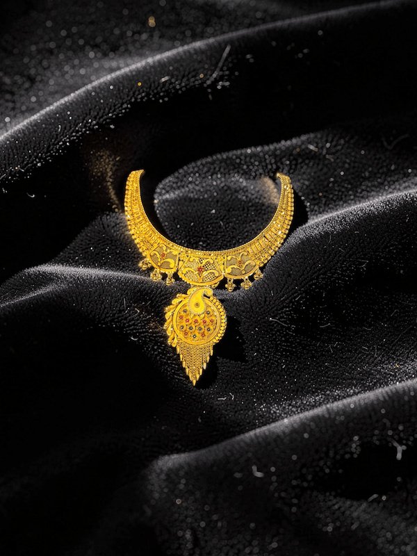 Morika Peacock Pendant Gol Haar - Thumbnail 3