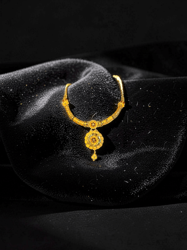 Padmika Floral Pendant Gol Haar - Thumbnail 3