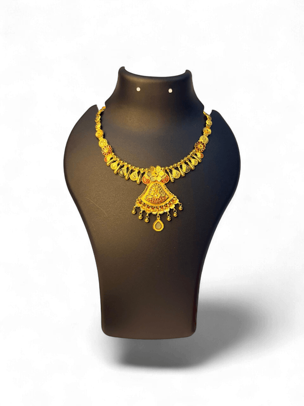 Kundan Floral Drop Heritage Gol Haar - Thumbnail 2