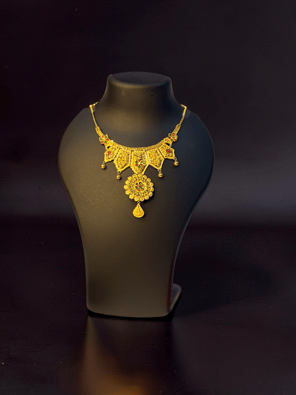 Meenakshi Floral Panel Necklace - Thumbnail 3