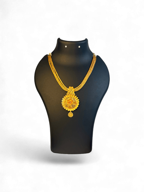 Pushpika Triple Chain Pendant Necklace - Thumbnail 3