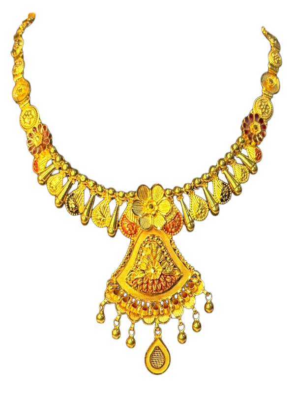 Kundan Floral Drop Heritage Gol Haar - Image 1